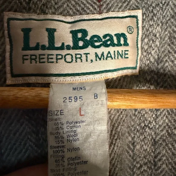 Vintage L.L.Bean Wool Lined Parka Jacket Mens Large USA Made Outdoor Field Coat